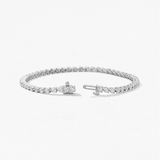 IN STOCK Hearts on Fire 12.40cttw 18K White Gold Round Diamonds Temptation Three Prong Tennis Bracelet