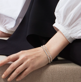 IN STOCK Hearts on Fire 12.40cttw 18K White Gold Round Diamonds Temptation Three Prong Tennis Bracelet