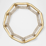 IN STOCK Hearts on Fire 3.67cttw 18K Yellow Gold, 287 Diamond INSIDE OUT Link Bracelet,  7.5"