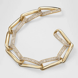 IN STOCK Hearts on Fire 3.67cttw 18K Yellow Gold, 287 Diamond INSIDE OUT Link Bracelet,  7.5"