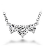 IN STOCK Memoire 18K White Gold Trinity 3 Diamond Necklace 0.50cttw, 18"