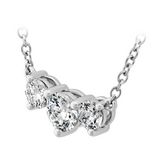 IN STOCK Memoire 18K White Gold Trinity 3 Diamond Necklace 0.50cttw, 18"