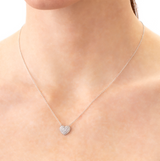 IN STOCK Memoire 0.48cttw / 73 diamond Pave Heart Necklace, 18K White Gold, 18"