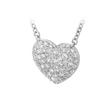 IN STOCK Memoire 0.48cttw / 73 diamond Pave Heart Necklace, 18K White Gold, 18"