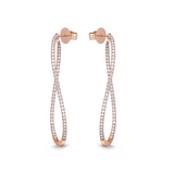 IN STOCK Memoire 1.53cttw 18K Rose Gold Channel Set Twist Hoops