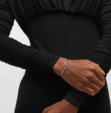 IN STOCK Memoire 1.96cttw 18K White Gold Round Diamonds Identity Bangle Graduated Bypass