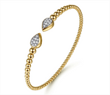 14K Yellow Gold Bujukan Pave Diamond Split Bangle Bracelet - Bay Hill Jewelers