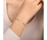 14K Yellow Gold Bujukan Pave Diamond Split Bangle Bracelet - Bay Hill Jewelers