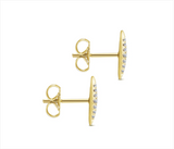 14K Yellow Gold Pave Diamond Spiked Stud Earrings - Bay Hill Jewelers