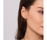 14K Yellow Gold 15mm Round Diamond Classic Huggie Earrings - Bay Hill Jewelers