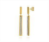 14K Yellow Gold Diamond Elongated Pyramid Stud Drop Earrings - Bay Hill Jewelers