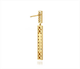 14K Yellow Gold Diamond Elongated Pyramid Stud Drop Earrings - Bay Hill Jewelers