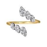 14K White and Yellow Gold Diamond Bypass Ladies Ring - Bay Hill Jewelers