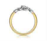 14K White and Yellow Gold Diamond Bypass Ladies Ring - Bay Hill Jewelers