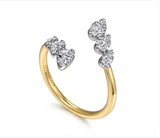 14K White and Yellow Gold Diamond Bypass Ladies Ring - Bay Hill Jewelers