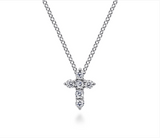 18 inch 14K White Gold Diamond Cross Pendant Necklace - Bay Hill Jewelers