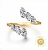 14K White and Yellow Gold Diamond Bypass Ladies Ring - Bay Hill Jewelers