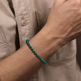 Beaded Bracelet 925 Sterling Silver Black Spinel and Malachite 6mm - Bay Hill Jewelers
