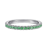 14K White Gold Emerald Stackable Ring - Bay Hill Jewelers
