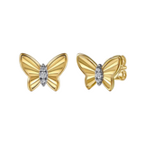 14K Yellow Gold Diamond Butterfly Stud Earrings - Bay Hill Jewelers