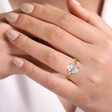 14K Yellow Gold Hidden Halo Oval Diamond Engagement Ring - Bay Hill Jewelers