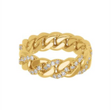 Diamond Alternating Cuban Link Mens Band