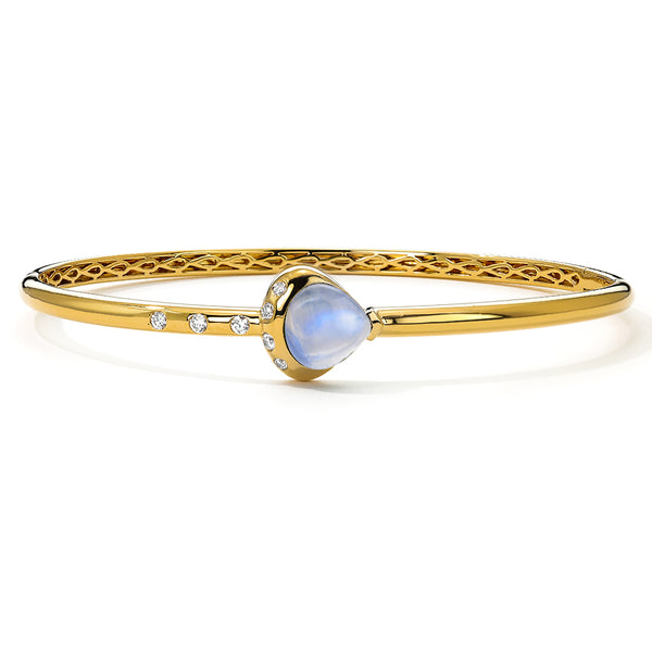 Moonstone Diamond Bangle