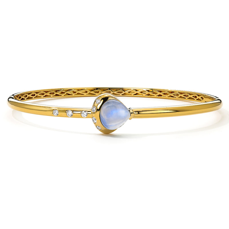 Moonstone Diamond Bangle
