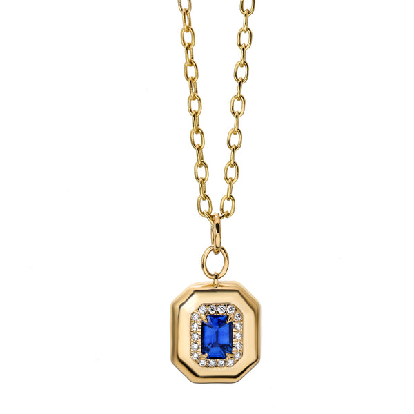 Sapphire Octagonal Pendant Necklace