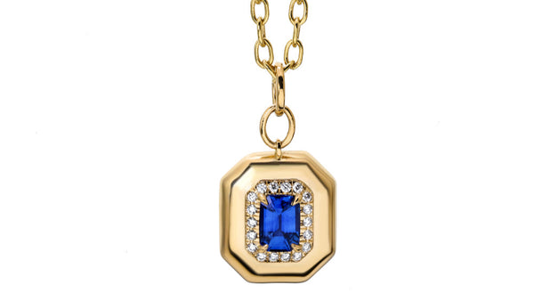 Sapphire Octagonal Pendant Necklace