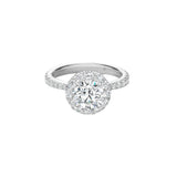 Vela Halo Ring with Diamond Band - Bay Hill Jewelers