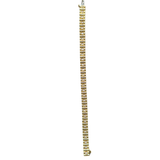 14K Yellow Gold Tube Link Diamond Bracelet