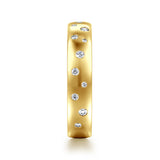 Gabriel & Co. - Vionne - 14K Yellow Gold Burnish Set Cluster Diamond Cigar Band - 0.24 ct. Size 6.5 - Bay Hill Jewelers