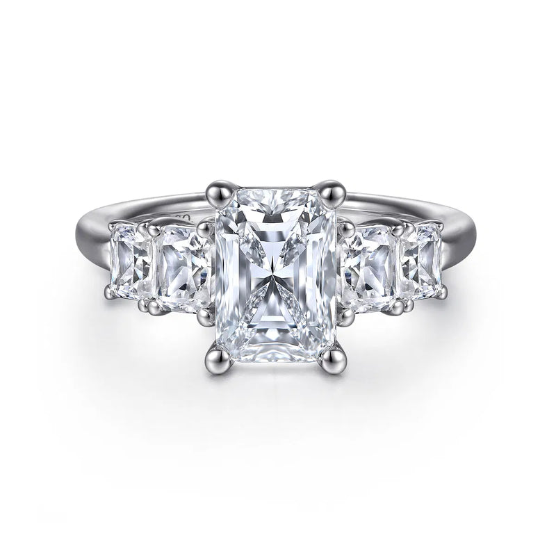 14K White Gold Radiant Cut Diamond Engagement Ring