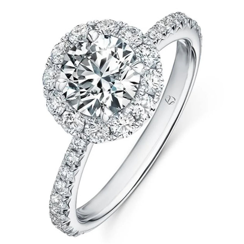 Hearts on Fire Platinum Vela Diamond Halo Engagement Ring