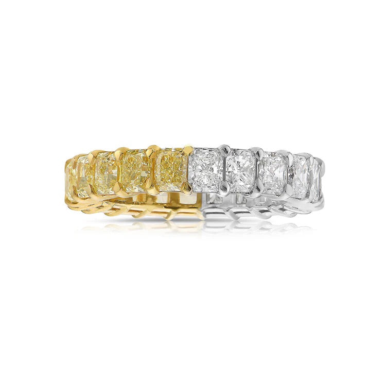 Fancy Yellow and White Diamond Eternity Band