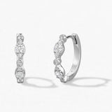 Hearts on Fire Bezel Regal Huggie Diamond Hoop Earrings