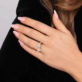 Gabriel & Co. - Delta - 14K Yellow Gold Toi et Moi Pear Shape Diamond Engagement Ring. Size 6.5 - Bay Hill Jewelers