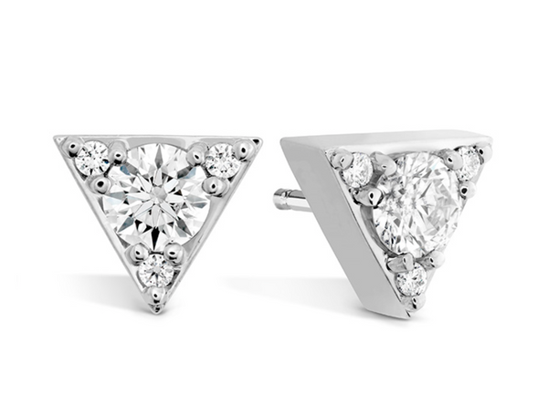 Hearts on Fire Triplicity Triangle Diamond Stud Earrings - Bay Hill Jewelers