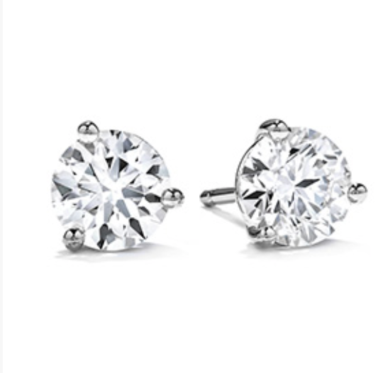 Hearts on Fire Three Prong Round 0.32 cttw Diamond Stud Earrings - Bay Hill Jewelers