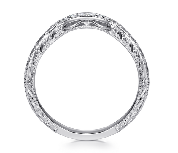 Platinum Diamond Curved Band - 0.09 cttw Diamonds - Bay Hill Jewelers