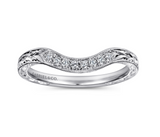 Platinum Diamond Curved Band - 0.09 cttw Diamonds - Bay Hill Jewelers