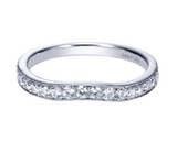 18k White Gold Diamond Slightly Curved Band - 0.50 cttw Diamonds - Bay Hill Jewelers