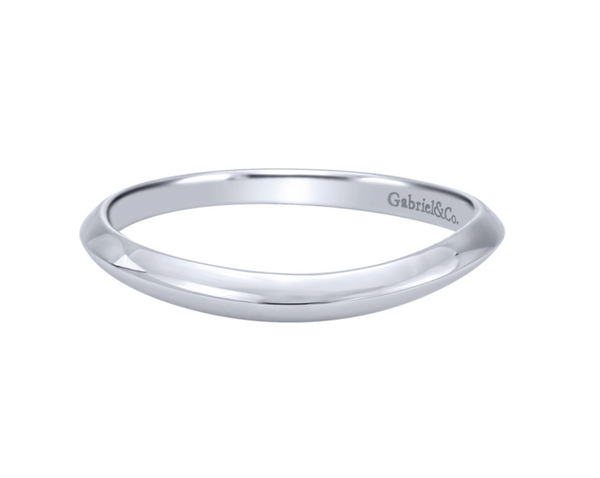 18kt White Gold Curved Band - Bay Hill Jewelers