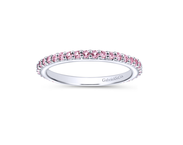 14kt White Gold Pink Topaz Band - Bay Hill Jewelers