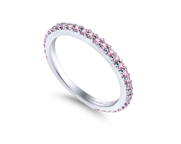 14kt White Gold Pink Topaz Band - Bay Hill Jewelers