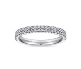 14K White Gold Double Row Diamond Anniversary Band - 0.33 cttw - Bay Hill Jewelers