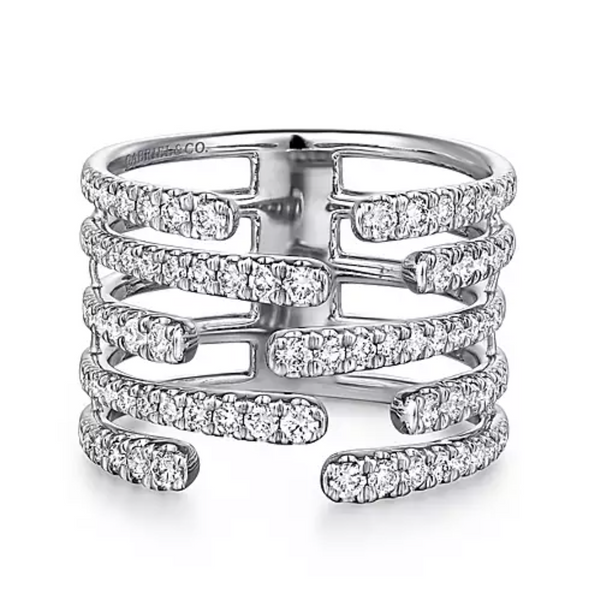 14k White Gold Open Line Diamond Fashion Ring - Bay Hill Jewelers