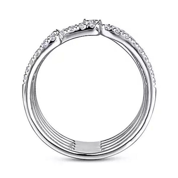 14k White Gold Open Line Diamond Fashion Ring - Bay Hill Jewelers