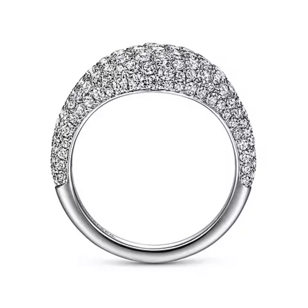 14K White Gold Diamond Pave Cluster Signet Ring - Bay Hill Jewelers